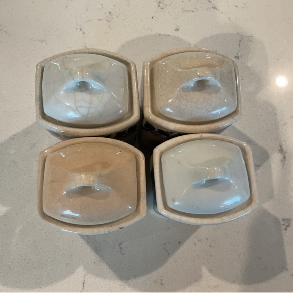 Vintage Germany Spice Pottery Set Allspice, Cinnamon, Ginger & Nutmeg w/ crazing - Picture 10 of 12